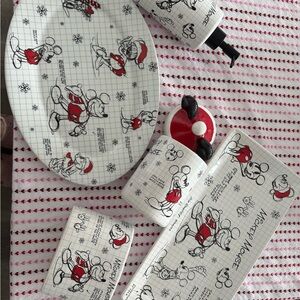 Mickey Mouse Bathroom Set and two serving plates